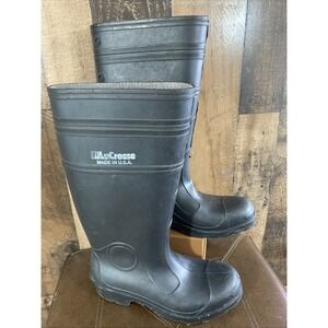 Lacrosse Rubber Boots Men's Size 6 Black Rain Galoshes Tall Boots